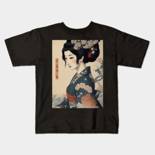 Japanese princess ukiyo e Kids T-Shirt